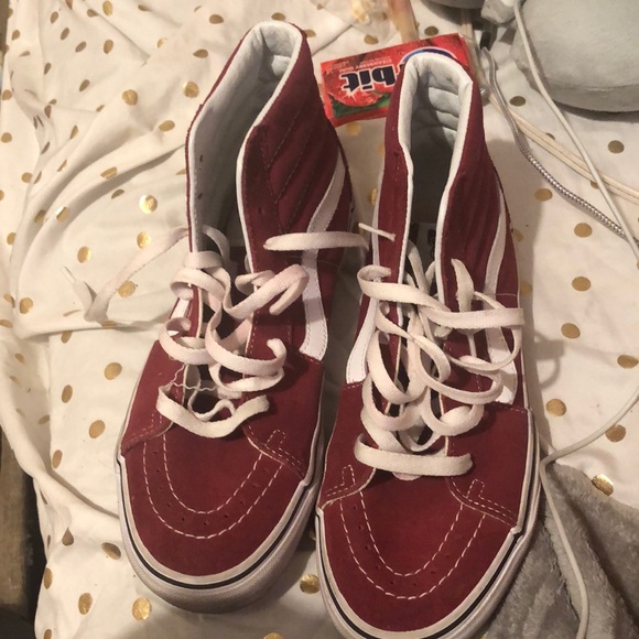 dark red vans shoes